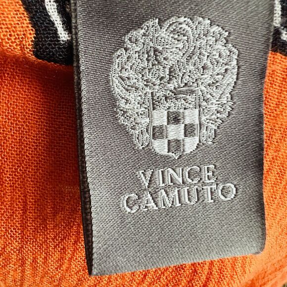 Vince Camuto Orange & Black Floral Soft Lightweight Chiffon Luxury Wrap One Size - Picture 7 of 8